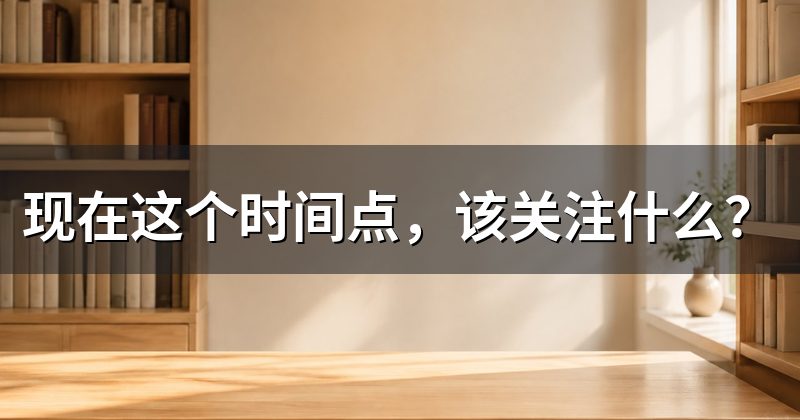 现在这个时间点,该关注什么?