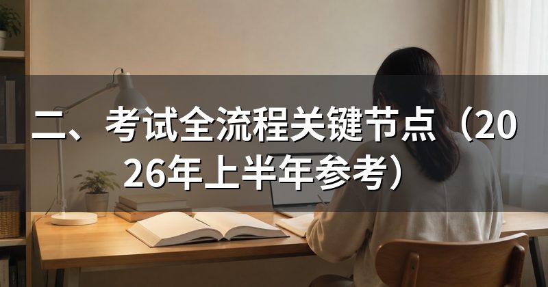 二、考试全流程关键节点（2026年上半年参考）