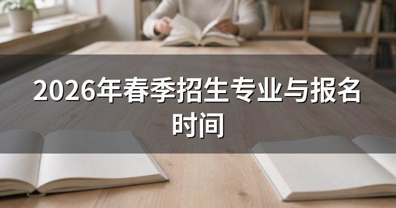 2026年春季招生专业与报名时间