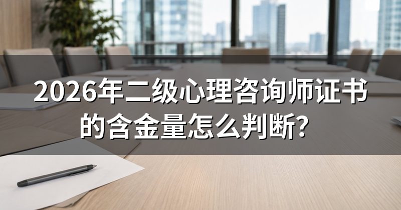 2026年二级心理咨询师证书的含金量怎么判断？