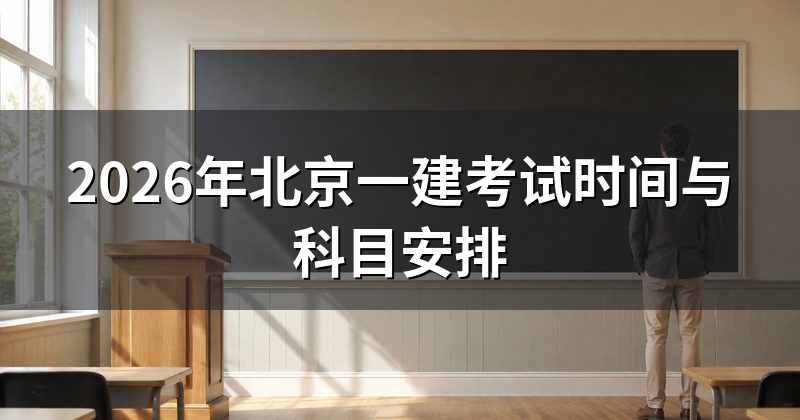 2026年北京一建考试时间与科目安排