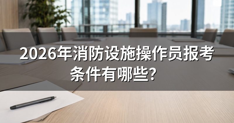 2026年消防设施操作员报考条件有哪些?
