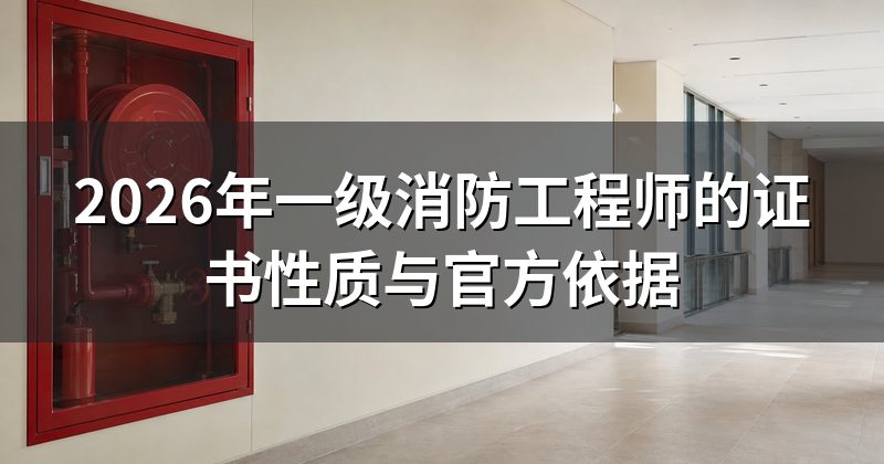 2026年一级消防工程师的证书性质与官方依据