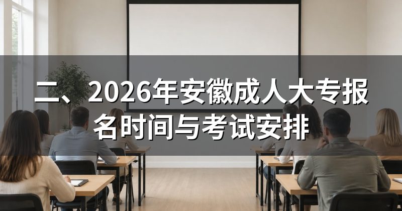 二、2026年安徽成人大专报名时间与考试安排