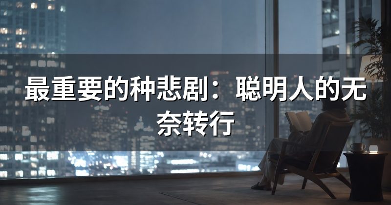最重要的种悲剧:聪明人的无奈转行