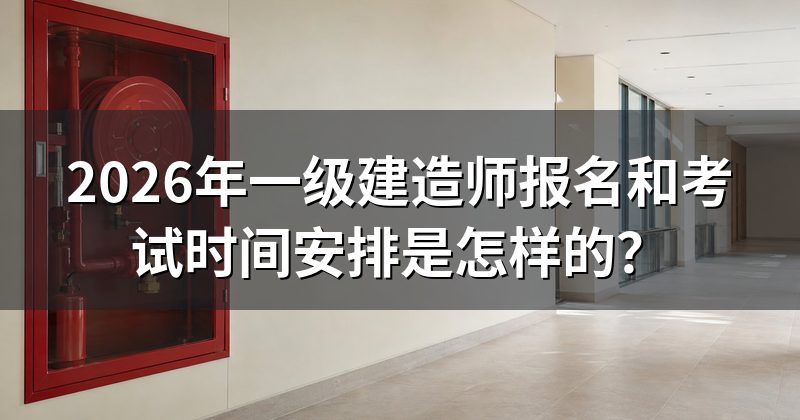 2026年一级建造师报名和考试时间安排是怎样的?