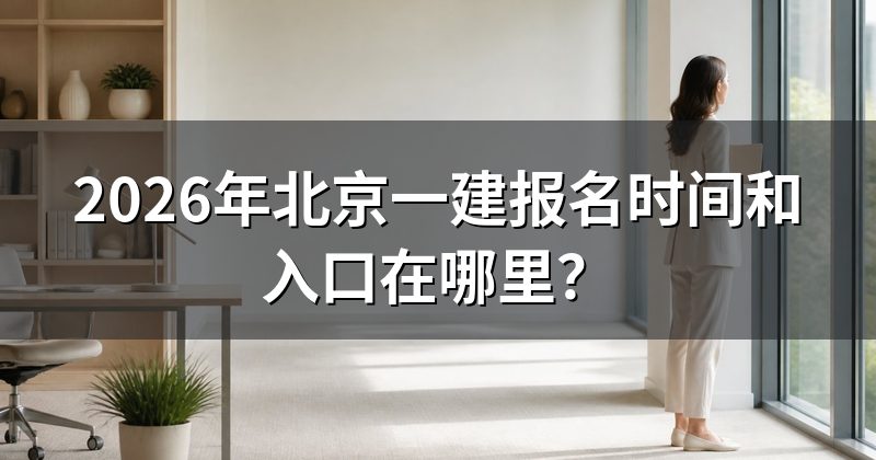 2026年北京一建报名时间和入口在哪里?