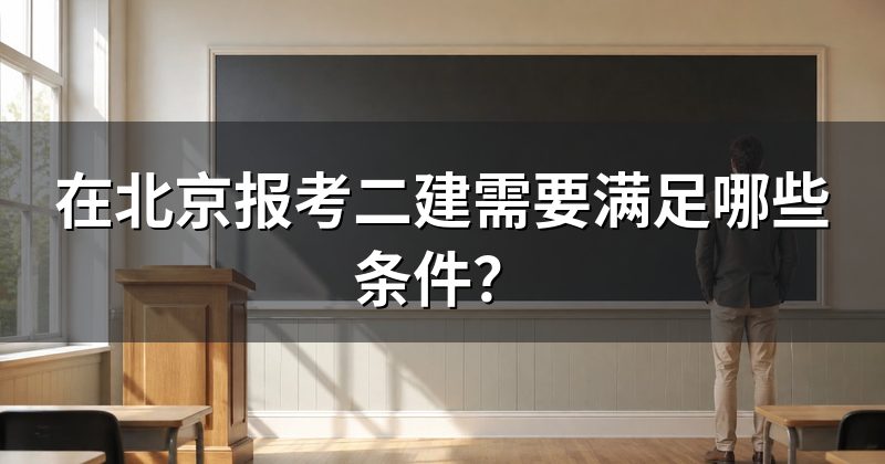 在北京报考二建需要满足哪些条件?