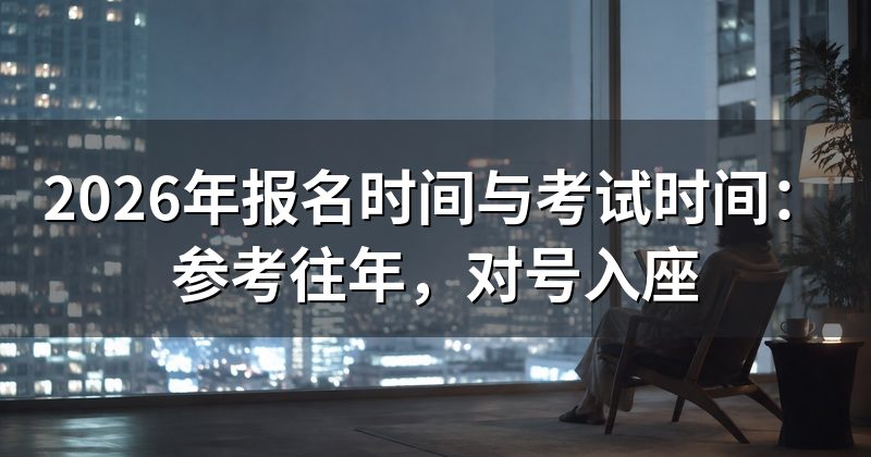 2026年报名时间与考试时间：参考往年，对号入座