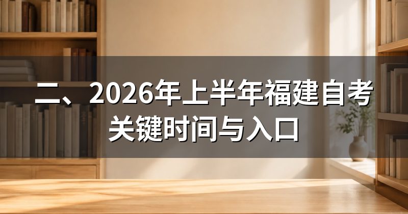 二、2026年上半年福建自考关键时间与入口
