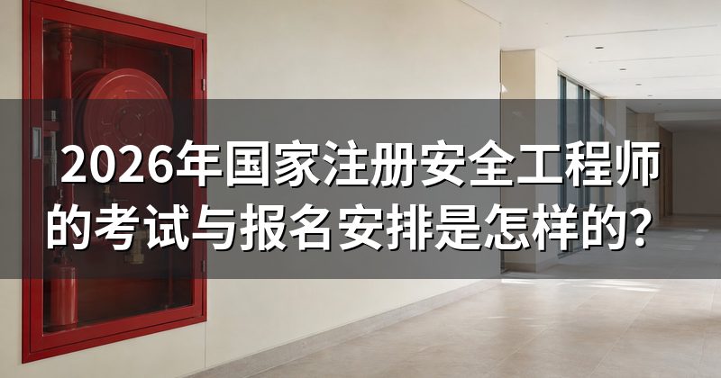 2026年国家注册安全工程师的考试与报名安排是怎样的?