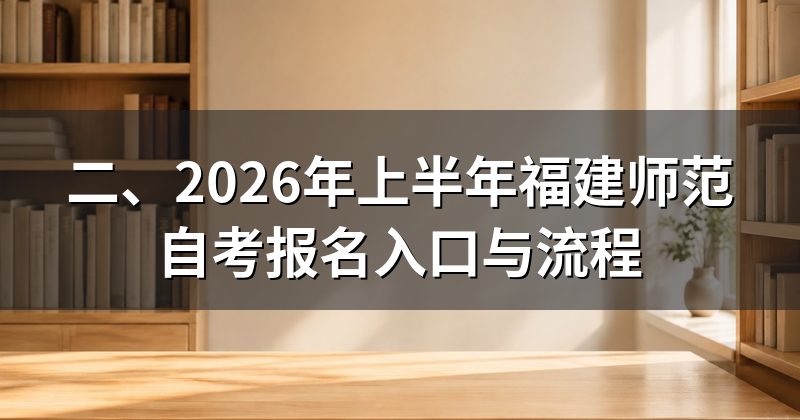 二、2026年上半年福建师范自考报名入口与流程