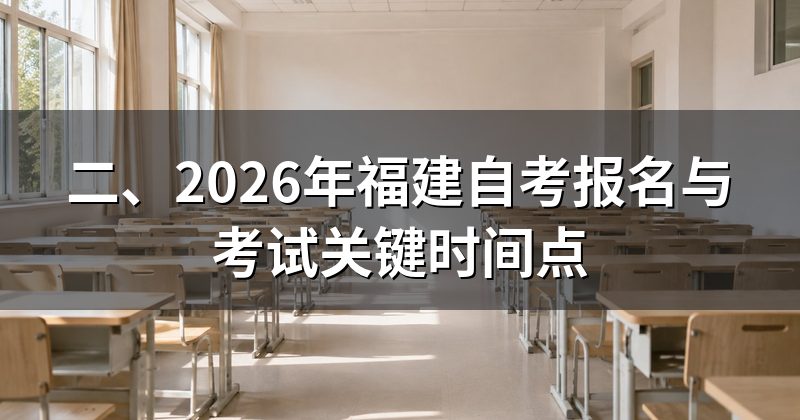 二、2026年福建自考报名与考试关键时间点