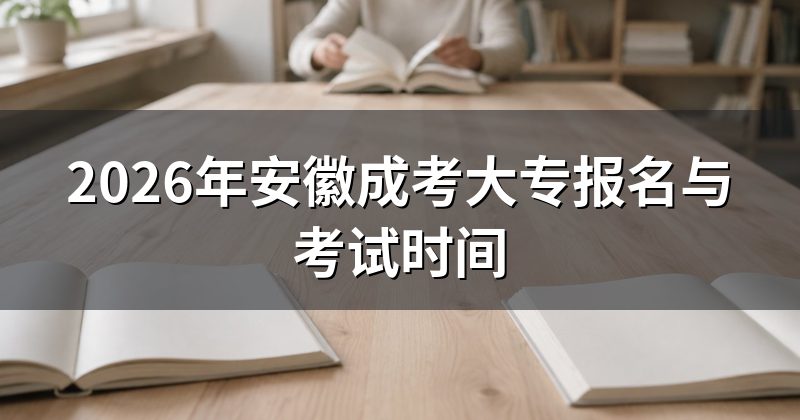 2026年安徽成考大专报名与考试时间