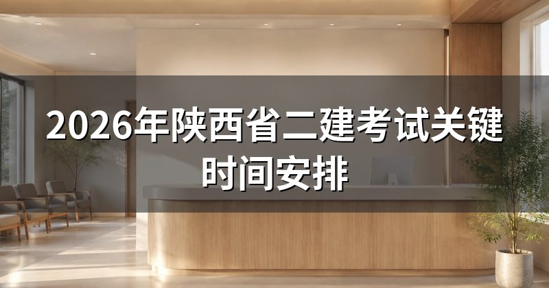 2026年陕西省二建考试关键时间安排