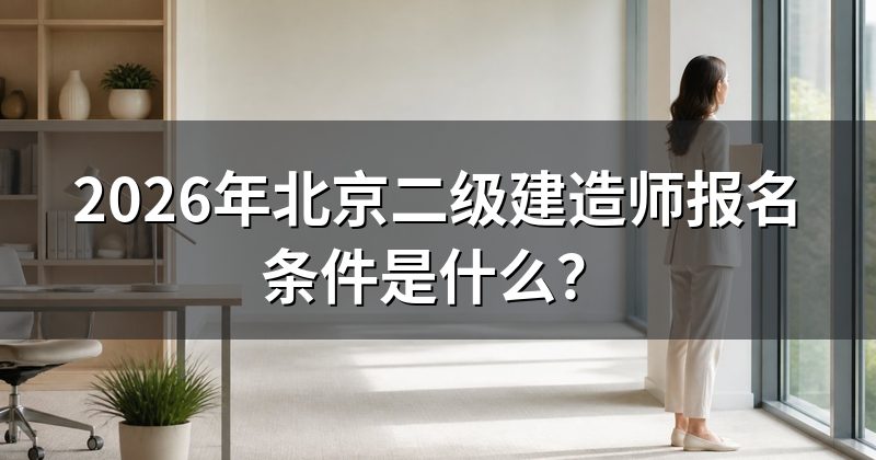 2026年北京二级建造师报名条件是什么?