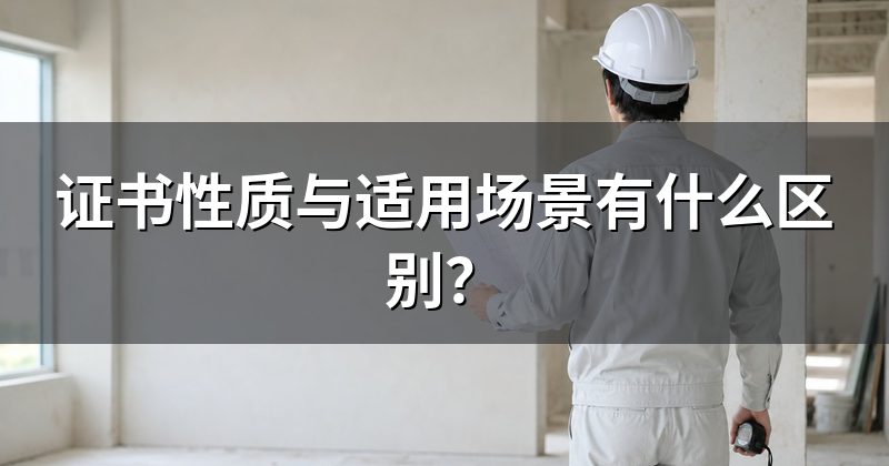 证书性质与适用场景有什么区别?
