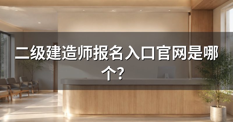 二级建造师报名入口官网是哪个?