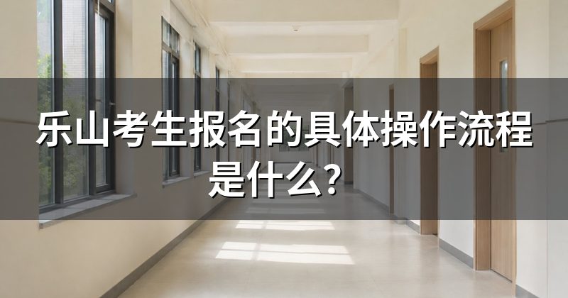 乐山考生报名的具体操作流程是什么?