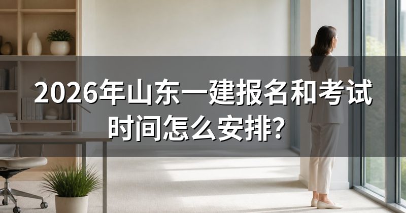 2026年山东一建报名和考试时间怎么安排?