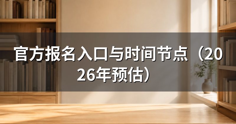 官方报名入口与时间节点(2026年预估)