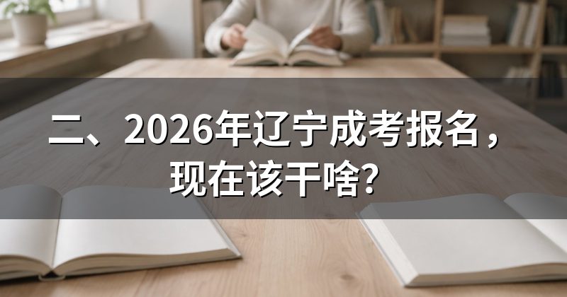二、2026年辽宁成考报名，现在该干啥？