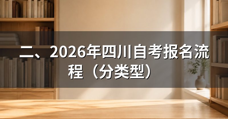 二、2026年四川自考报名流程(分类型)