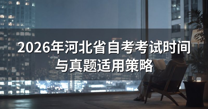 2026年河北省自考考试时间与真题适用策略