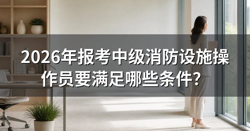 2026年报考中级消防设施操作员要满足哪些条件?