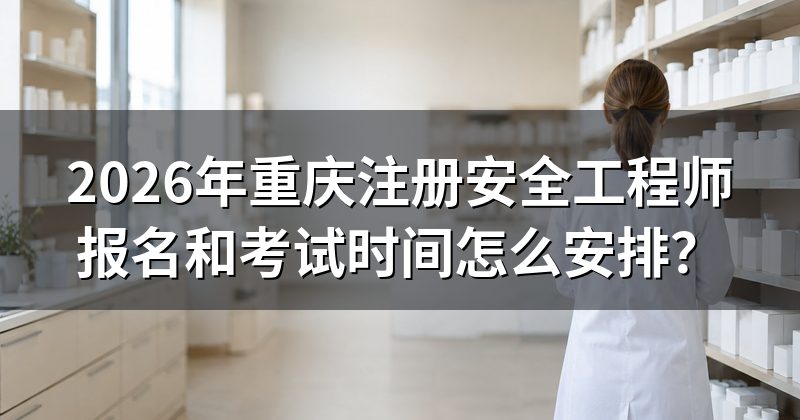2026年重庆注册安全工程师报名和考试时间怎么安排？