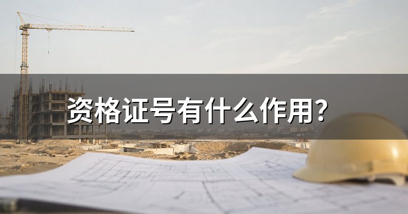 资格证号有什么作用?