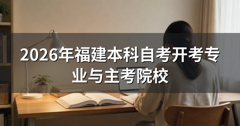2026年福建本科自考开考专业与主考院校