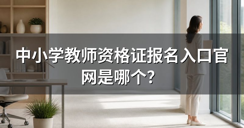 中小学教师资格证报名入口官网是哪个?