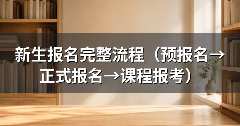 新生报名完整流程(预报名→正式报名→课程报考)