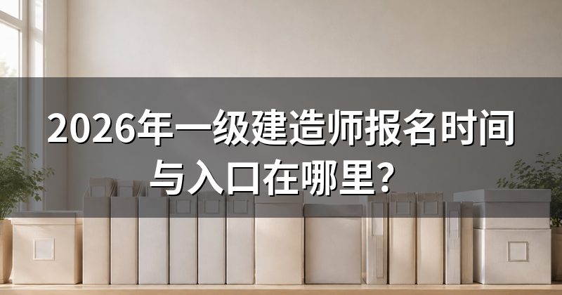 2026年一级建造师报名时间与入口在哪里？