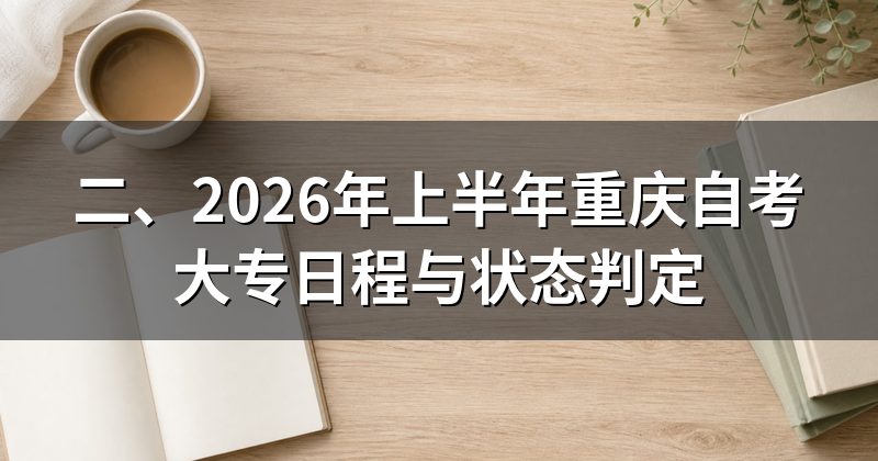 二、2026年上半年重庆自考大专日程与状态判定