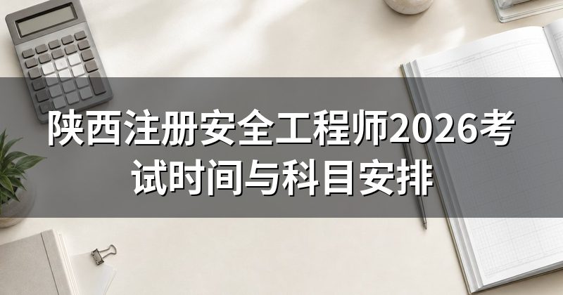 陕西注册安全工程师2026考试时间与科目安排