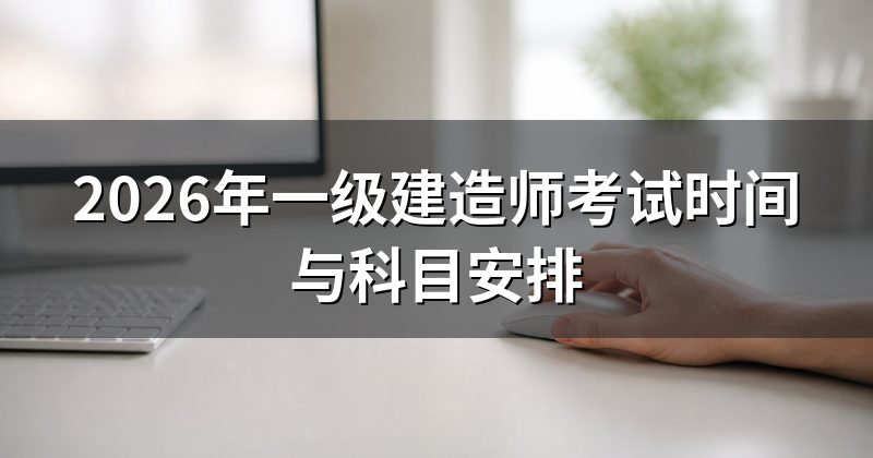 2026年一级建造师考试时间与科目安排