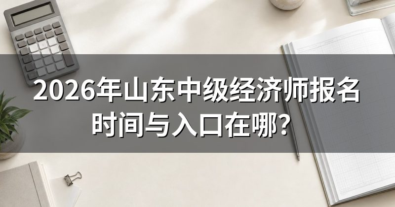2026年山东中级经济师报名时间与入口在哪？