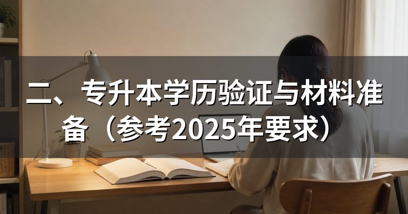 二、专升本学历验证与材料准备(参考2025年要求)