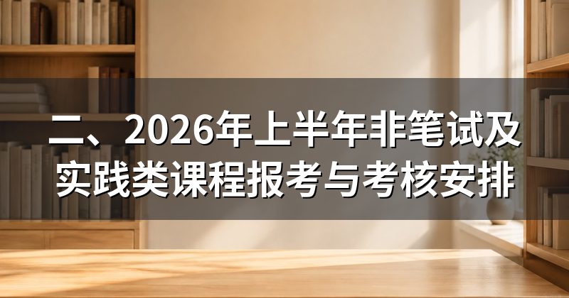 二、2026年上半年非笔试及实践类课程报考与考核安排