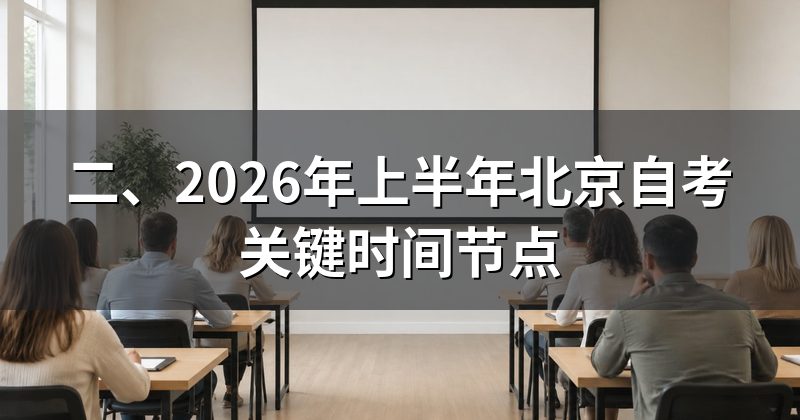 二、2026年上半年北京自考关键时间节点