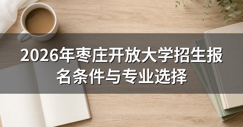 2026年枣庄开放大学招生报名条件与专业选择