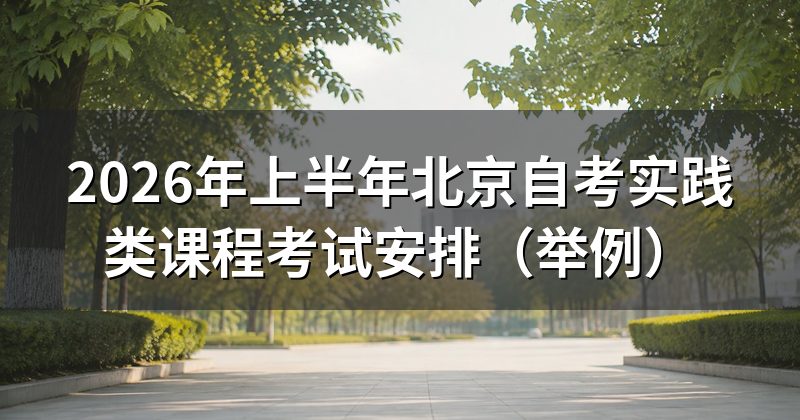 2026年上半年北京自考实践类课程考试安排(举例)