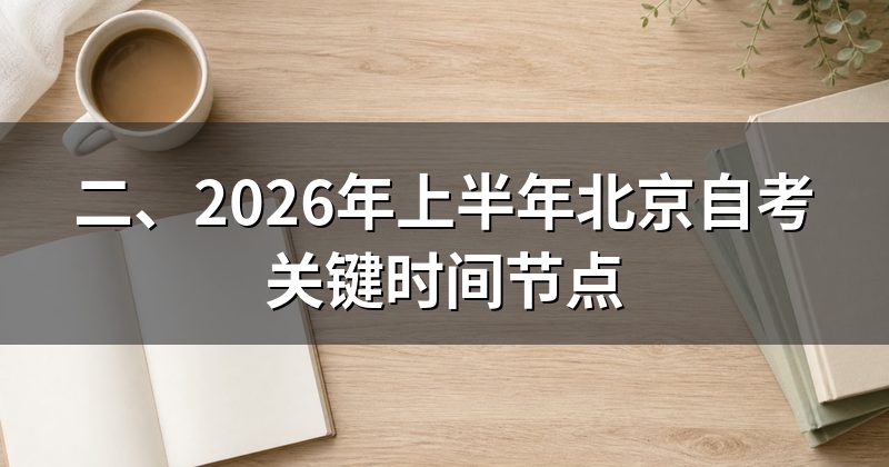 二、2026年上半年北京自考关键时间节点