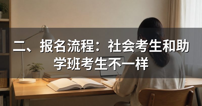 二、报名流程：社会考生和助学班考生不一样