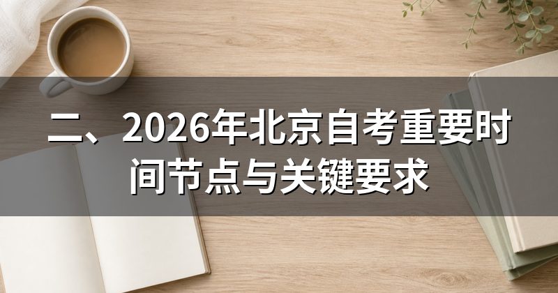 二、2026年北京自考重要时间节点与关键要求