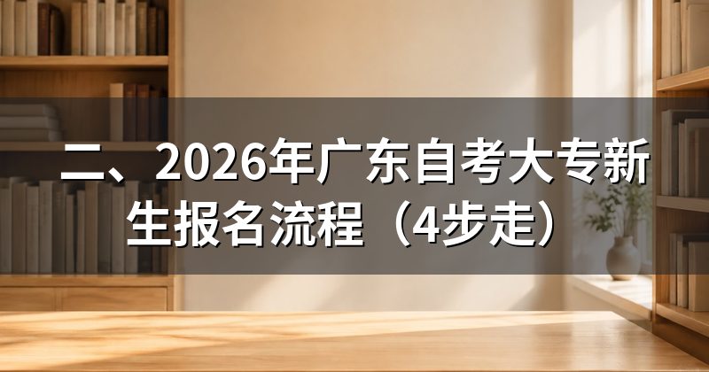 二、2026年广东自考大专新生报名流程（4步走）