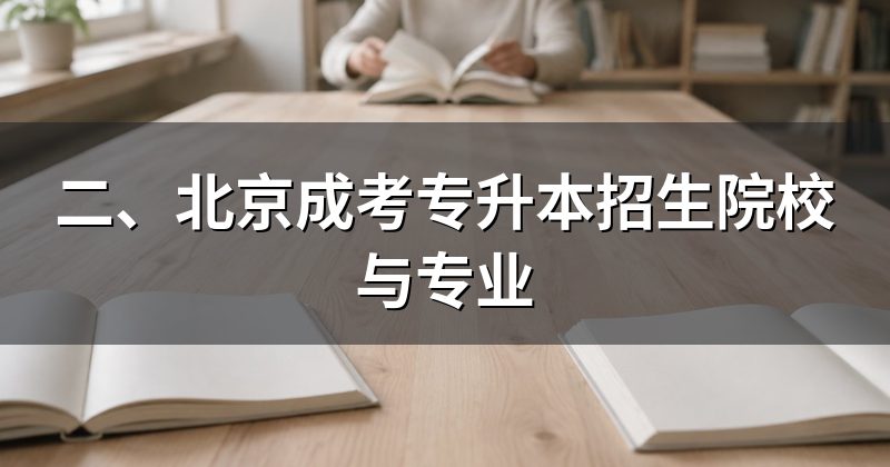 二、北京成考专升本招生院校与专业