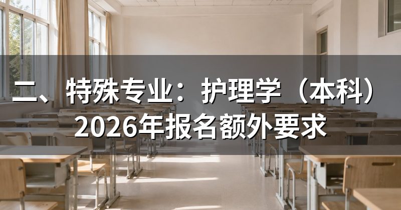 二、特殊专业:护理学(本科)2026年报名额外要求